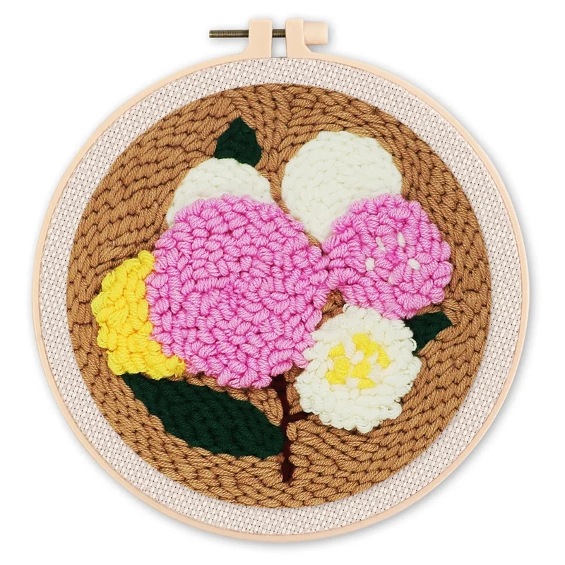 Punch Needle Bouquet de Fleurs 20x20cm