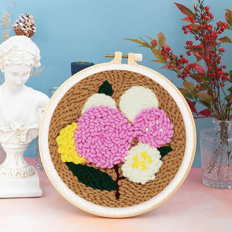 Punch Needle Bouquet de Fleurs 20x20cm