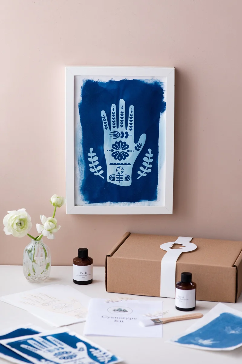 Kit Cyanotype, impression solaire DIY, impression solaire botanique