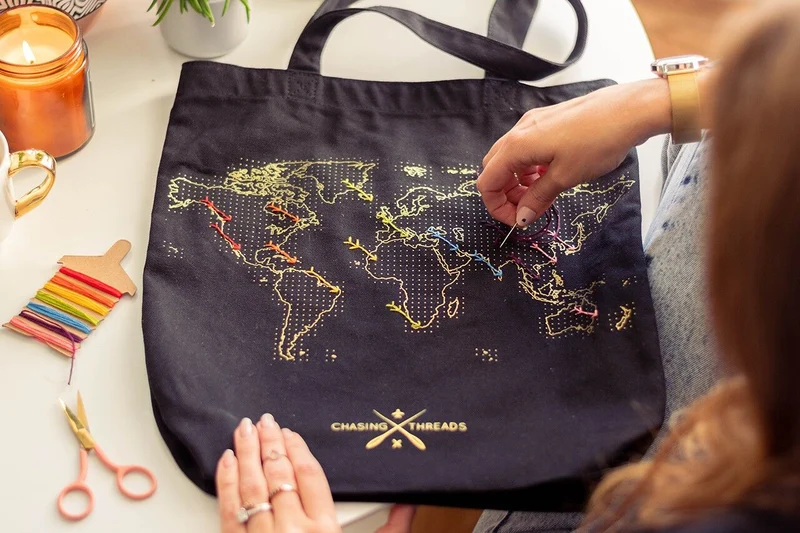 Sac fourre-tout Stitch Your Travels - Noir