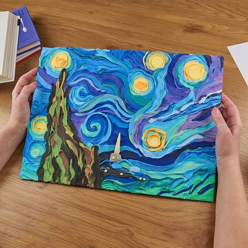 Okto Clay DIY 3D Artwork avec de l'argile mousse, « La nuit étoilée
