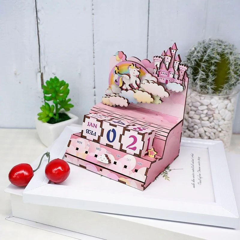 Calendrier de puzzle en bois bricolage, Château du bonheur