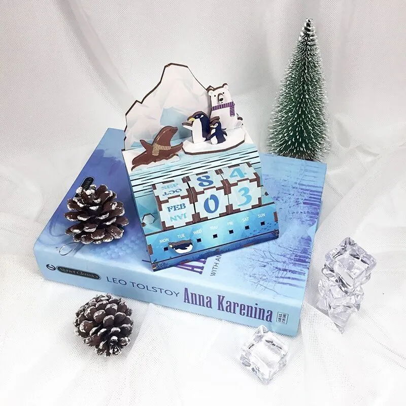 Calendrier puzzle en bois DIY, Date aux glaciers
