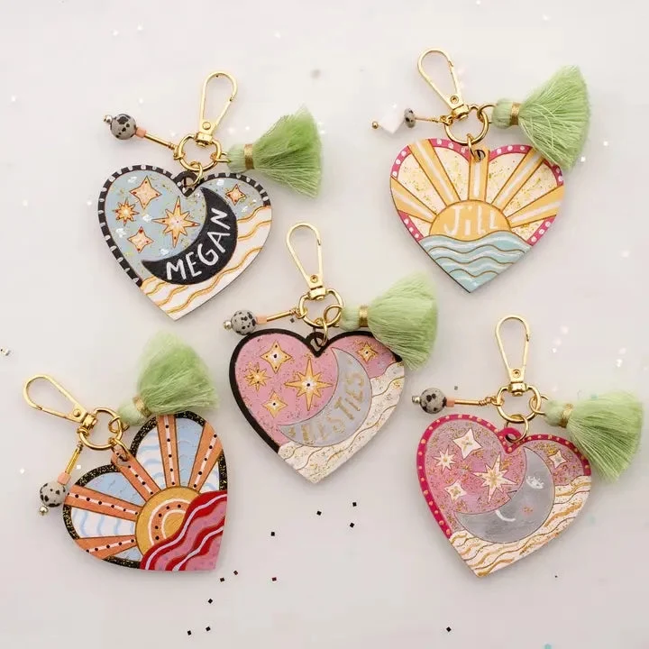Kit porte-clés à peindre en forme de cœur à faire soi-même