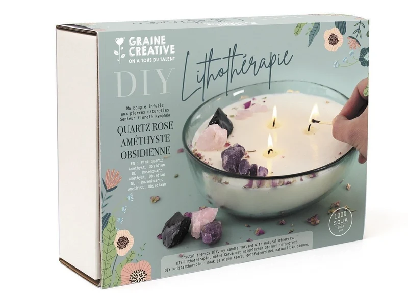 Kit DIY Bougie Lithothérapie XXL – Graine Créative