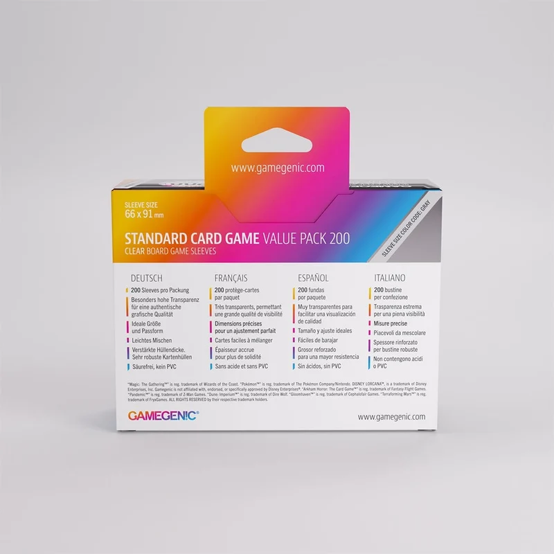 Sleeves: Gamegenic: Value Pack Standard Sleeves (200)