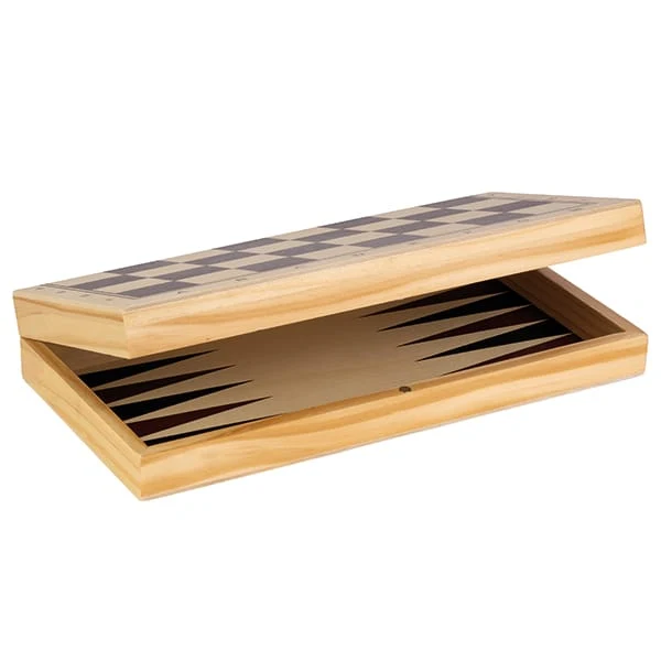 Ensemble 3 en 1 - Échecs, Dames, Backgammon (EN)