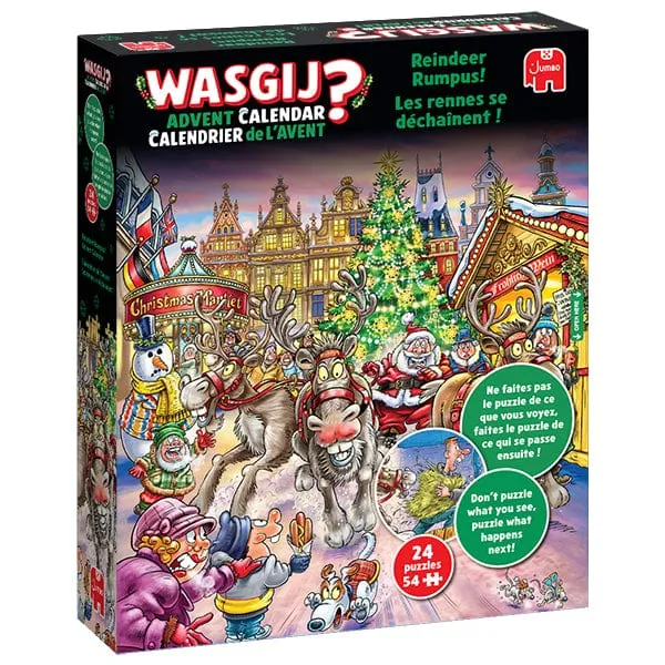 Wasgij - Calendrier Avent 2025 - Les rennes se déchaînent (24 x 54 mcx)