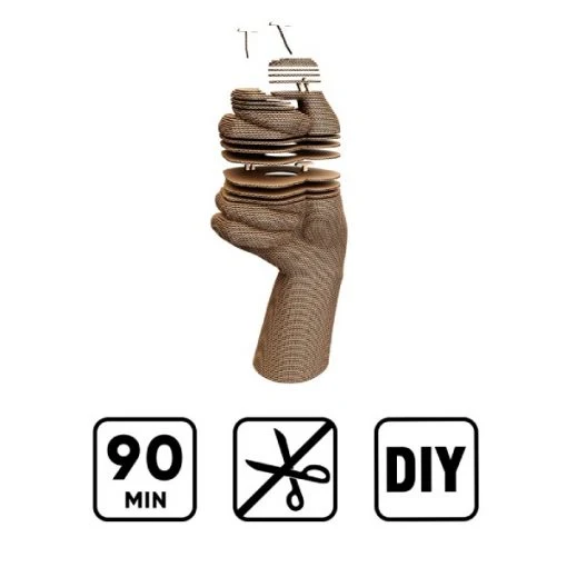 Puzzle 3D Vase Main – Sculpture en Carton Recyclé CARTONIC