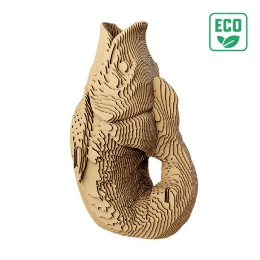 Puzzle 3D Vase Poisson – Sculpture en Carton Recyclé CARTONIC