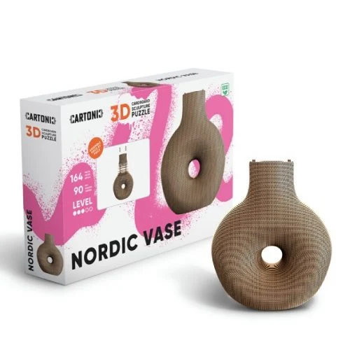 Puzzle 3D Vase Nordique – Sculpture en Carton Recyclé CARTONIC