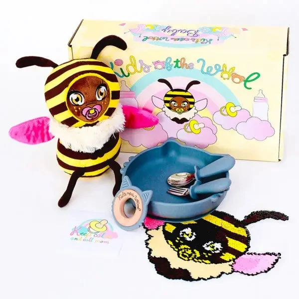 Box Créative Bella Bee – Coffret Bébé Cadeau Naissance | Anneau, Assiette, Peluche & Accessoires
