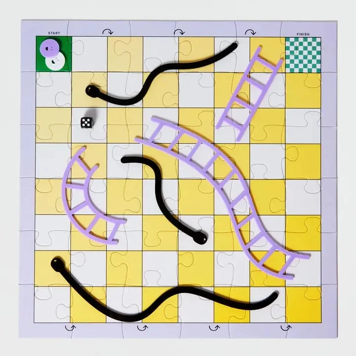 Ensemble de jeu 3 en 1 - Échecs, dames, serpents et échelles