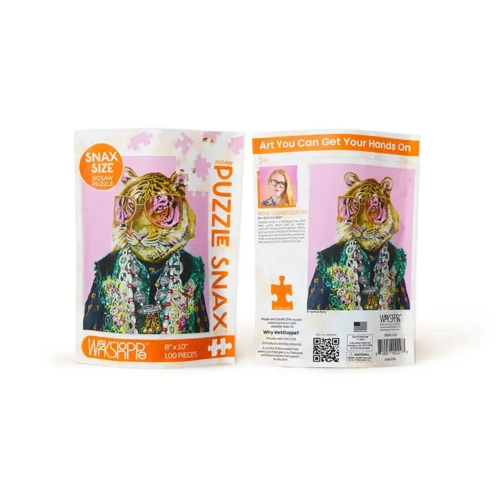 Lunettes roses | Puzzle Snax de 100 pièces