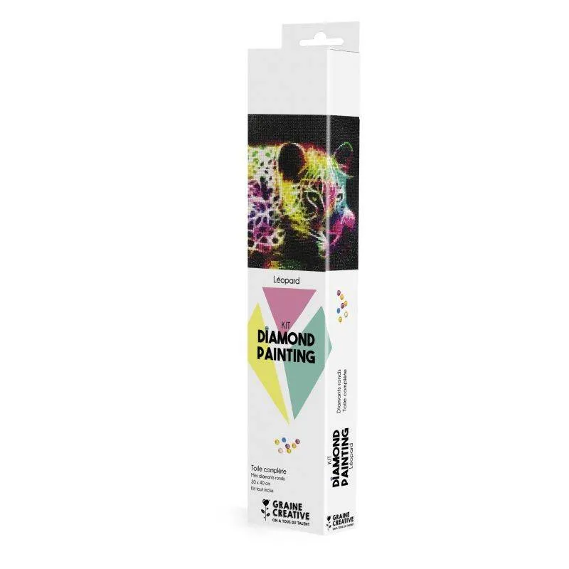 Kit Diamond Painting Léopard – 30x40 cm – Graine Créative