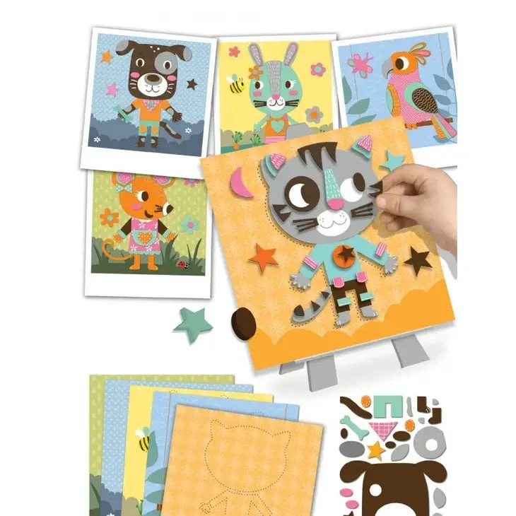 Portraits en relief – Animaux familiers (CREALIGN) | Coffret 5 tableaux