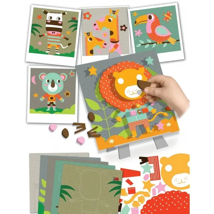 Portraits en relief animaux de la savane – Activité créative enfant 3 ans+ – CréaLign’