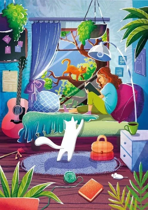 Girl & Cats (1000 pcs)
