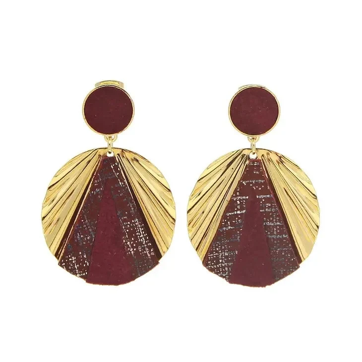 Kit Boucles D'oreilles Cuir Prune Denver