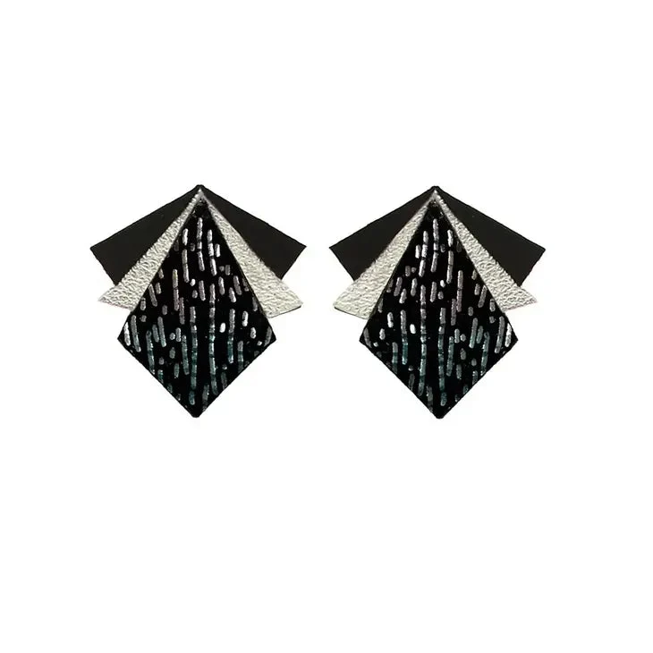 Kit fabrication de boucles d'oreilles Puces Cuir Rainbow Argent Amsterdam