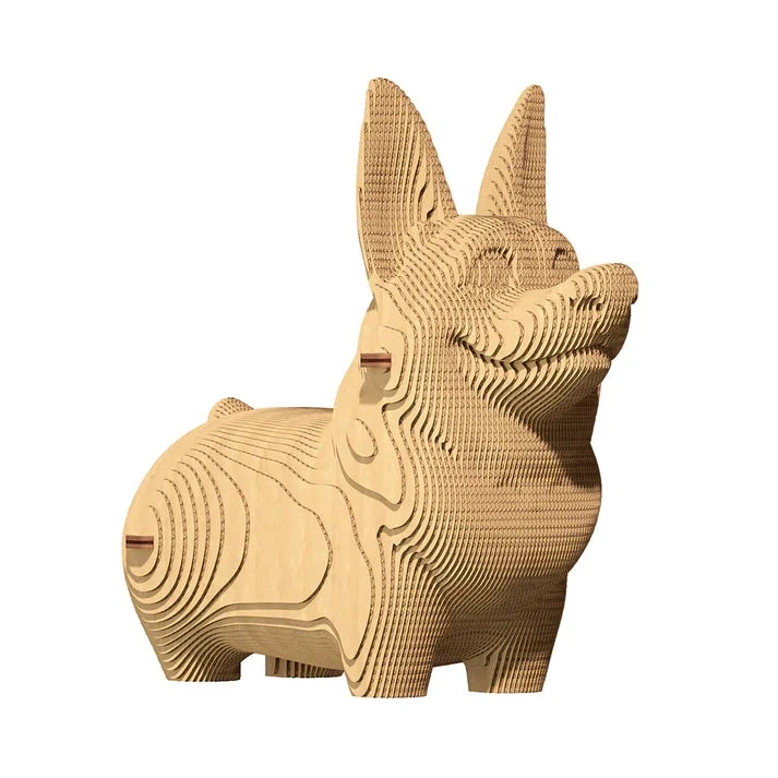 Puzzle 3D Corgi – Sculpture en Carton Recyclé CARTONIC