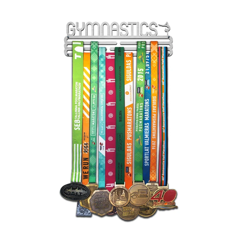 Porte-médailles de GYMNASTIQUE - Acier inoxydable brossé - Moyen