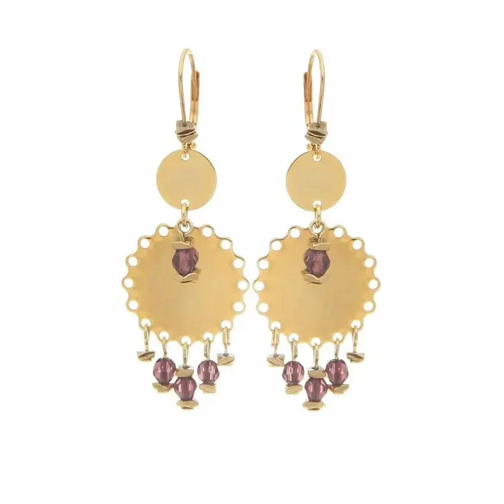 Kit Sofia Boucles D'oreilles Pastilles Fleur Et Breloque Or