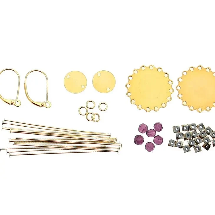 Kit Sofia Boucles D'oreilles Pastilles Fleur Et Breloque Or