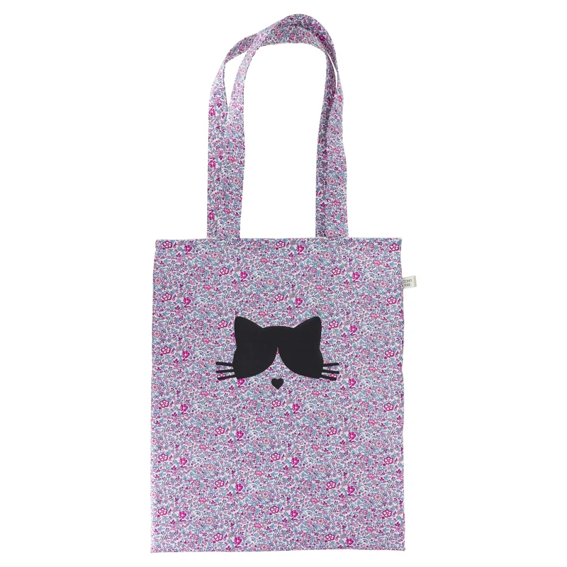 Kit Couture DIY Tote Bag Enfant “Chat” – Sac Liberty Personnalisé à Coudre