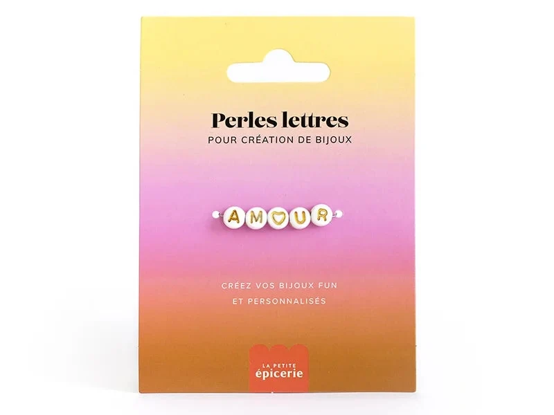 PERLES LETTRES "AMOUR" POUR BRACELET À PERSONNALISER