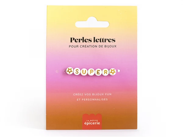 PERLES LETTRES "SUPER" POUR BRACELET À PERSONNALISER