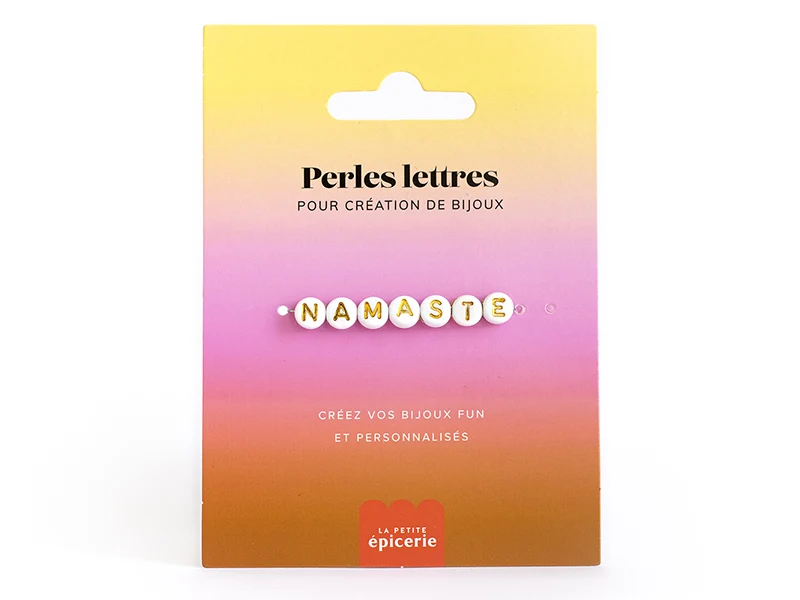 PERLES LETTRES "NAMASTE" POUR BRACELET À PERSONNALISER