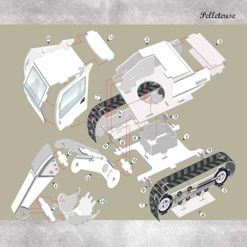 Maquettes engins de chantier – Coffret créatif enfant 6 ans+