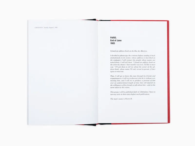 Sophie Calle - Le carnet d'adresses