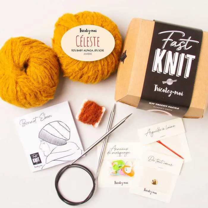 Bonnet Eben à tricoter Ambre/Rouille TRICOTEZ MOI