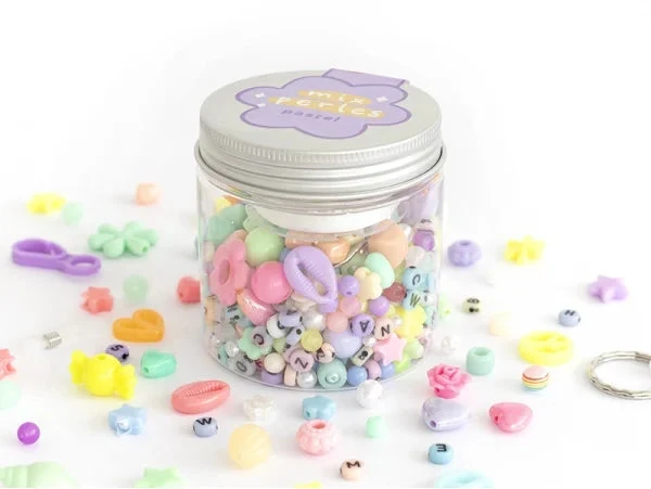 Coffret fabrication de bijoux Mix de perles - Pastel