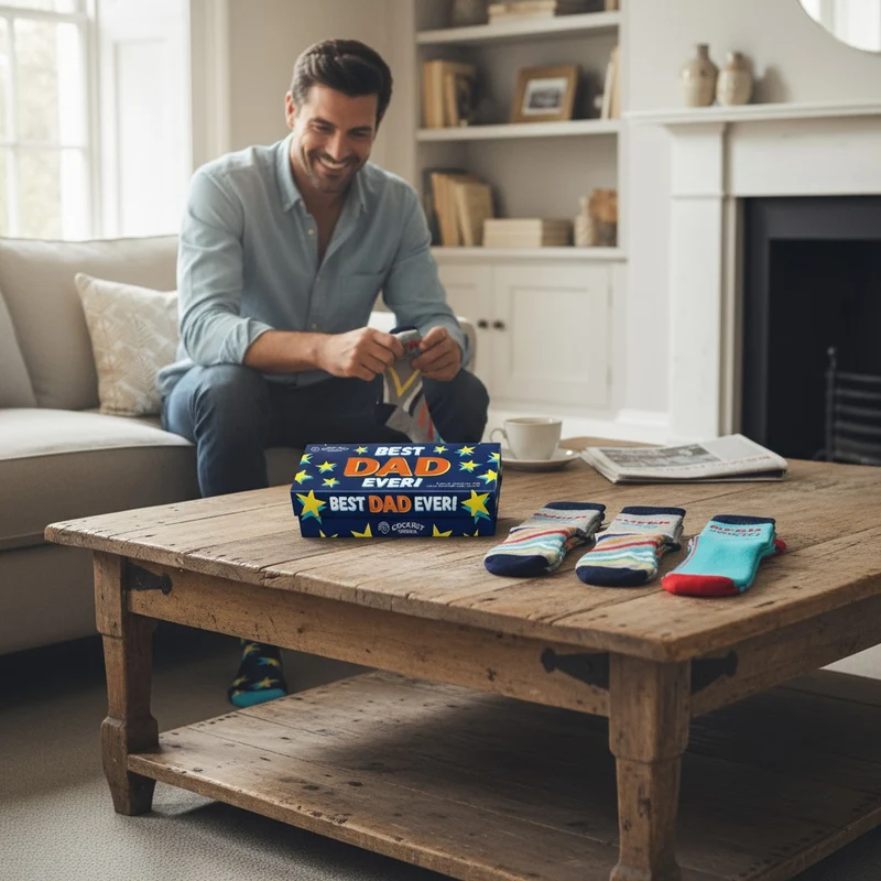 Coffret Chaussettes Best Dad Ever – United Oddsocks | 6 Chaussettes Impaires Fun | Taille 39-46
