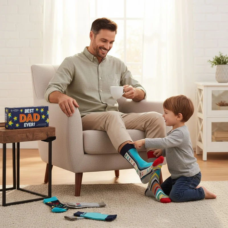 Coffret Chaussettes Best Dad Ever – United Oddsocks | 6 Chaussettes Impaires Fun | Taille 39-46