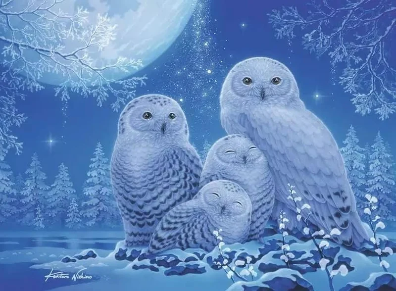 Owls in the Moonlight (500 pcs) - Brille dans le noir