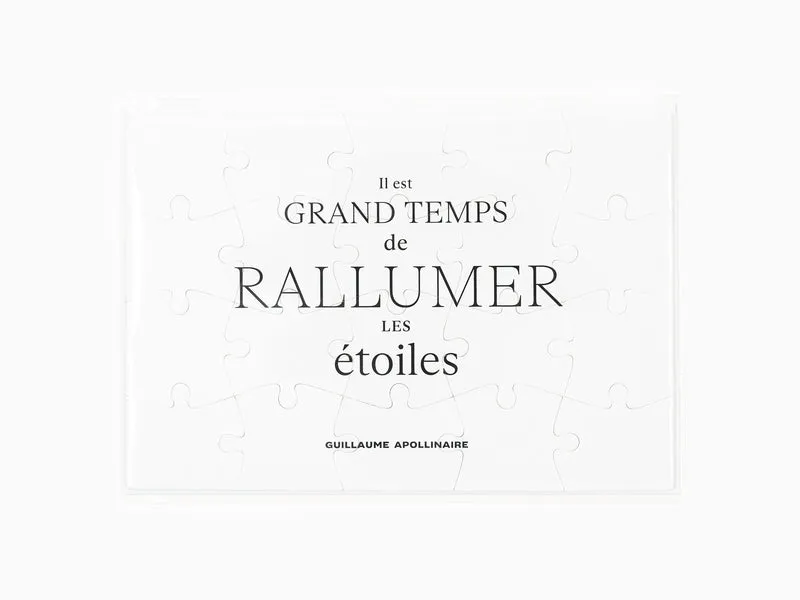 Carte postale puzzle - Il est grand temps de rallumer les étoiles / Guillaume Apollinaire