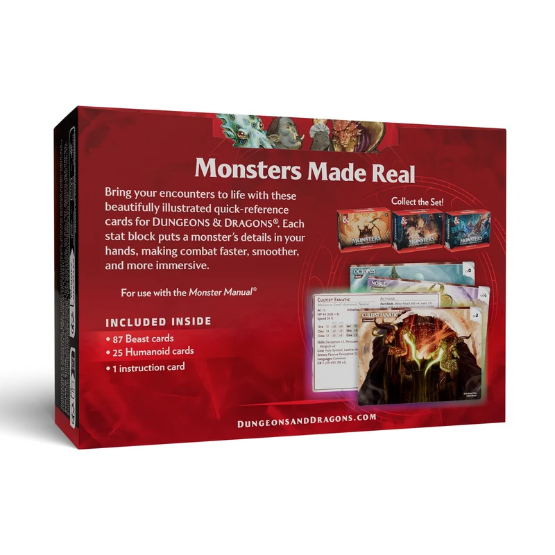 D&D Dungeons & Dragons: RPG Reference Cards Monsters, Animals and NPCS (EN)