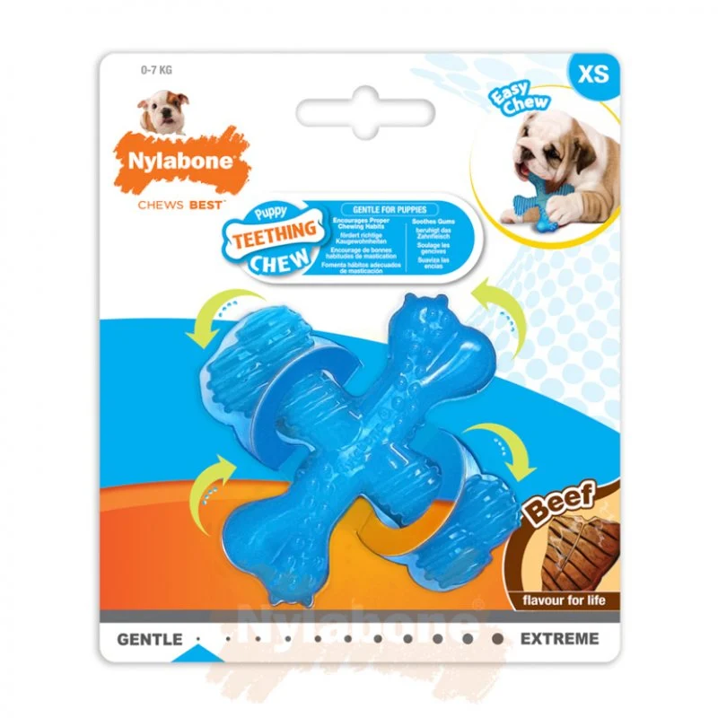 Os en X à mâcher pour chiot saveur bœuf - Nylabone