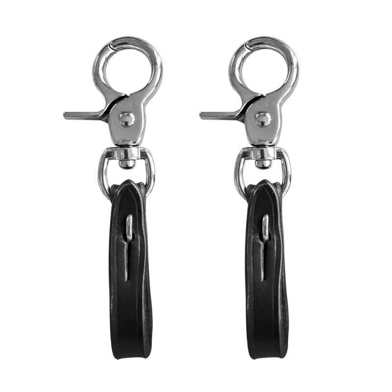 Support d'étriers Sprenger cuir noir avec mousqueton