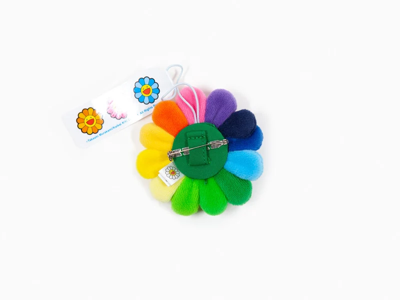Takashi Murakami - Porte-clés peluche fleur - Arc-en-ciel et blanc