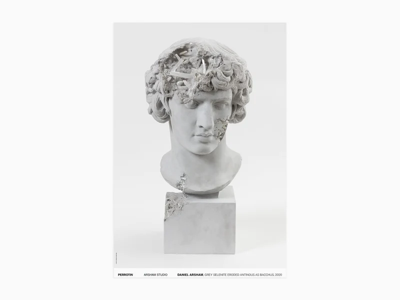 Daniel Arsham - Grey Selenite Eroded Antinous as Bacchus, 2020 (standard poster)