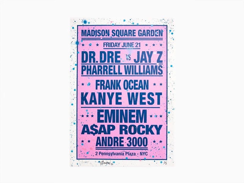 André - Dream Concerts (Dr Dre vs. Jay Z & Kanye West) Bleu / Rose (amélioré à la main)