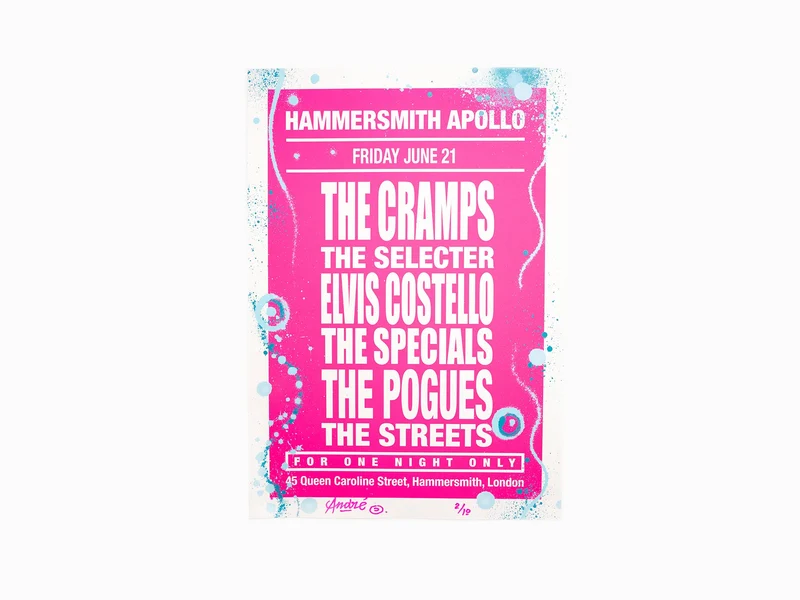 André - Dream Concert (The Cramps) Rose (amélioré à la main)