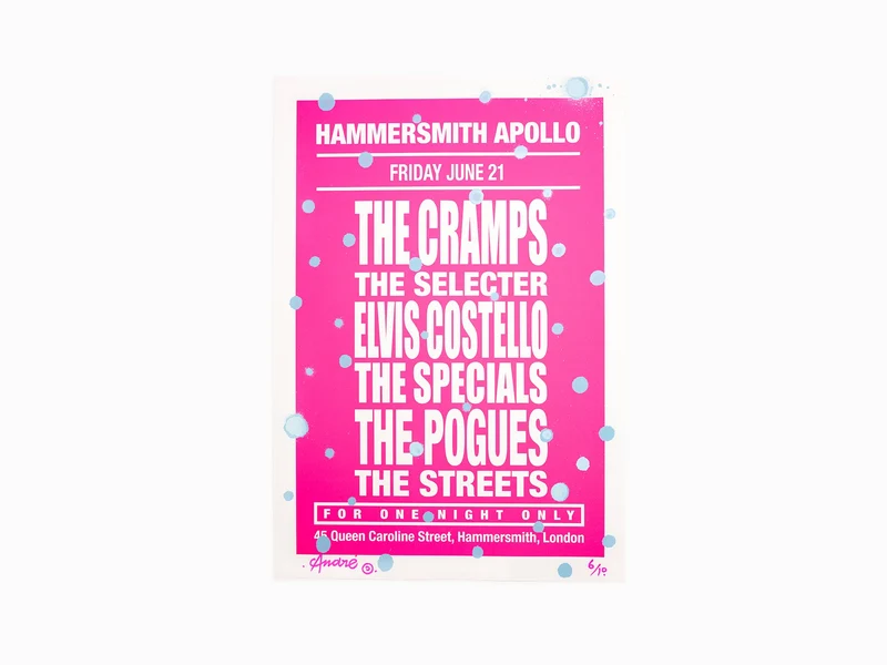 André - Dream Concert (The Cramps) Rose (amélioré à la main)