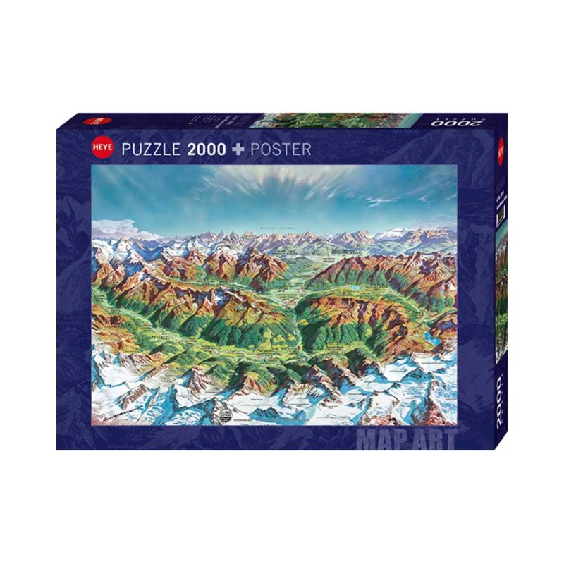 Map Art Alpine Mountain Map (2000 pcs)
