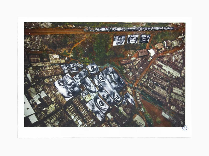 JR - 8 Millimètres, Women are Heroes, Action in Kibera Slum, general view Nairobi, Kenya, 2009